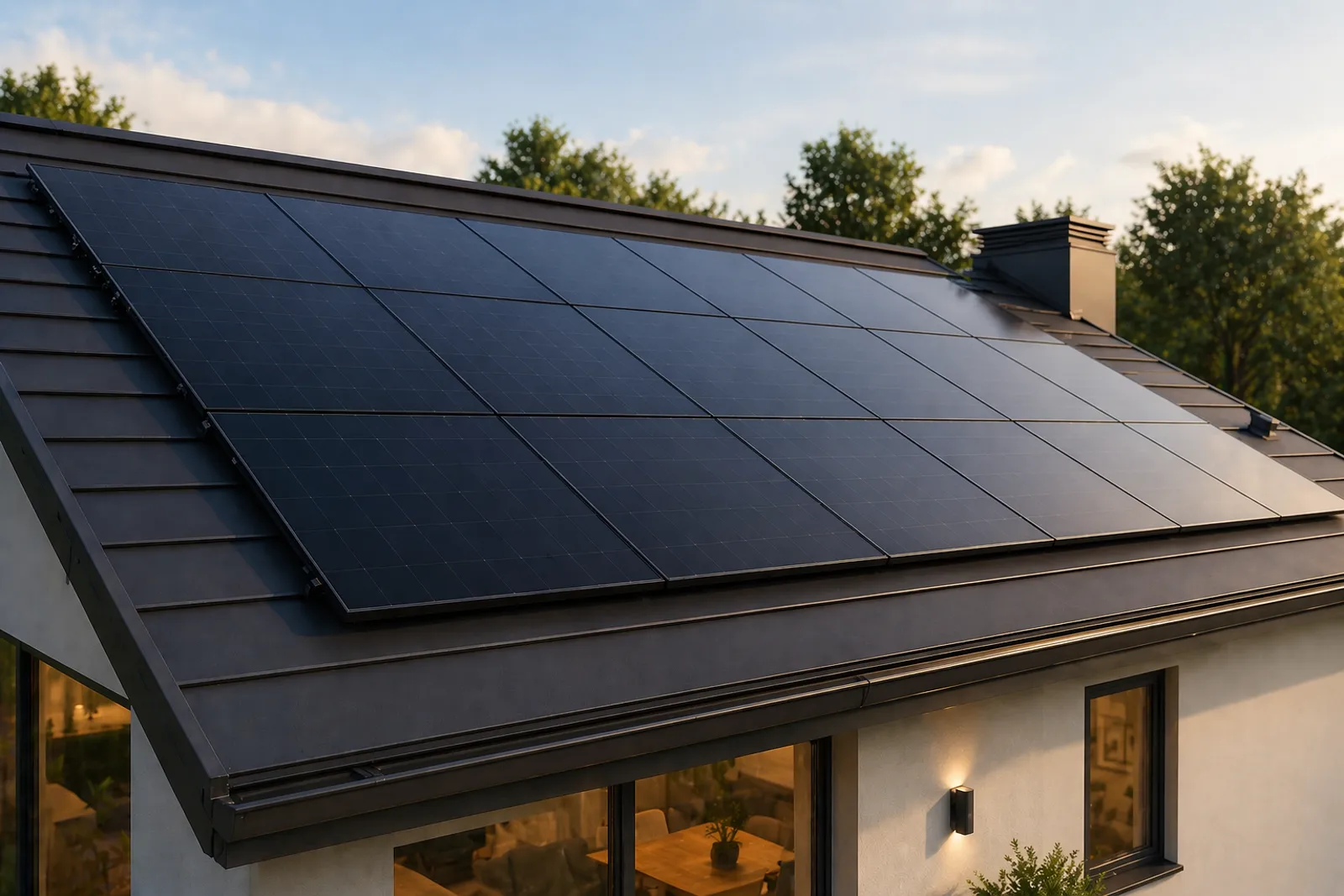 Solar panels on a roof